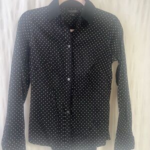 Banana Republic Black and White Polka Dot Shirt